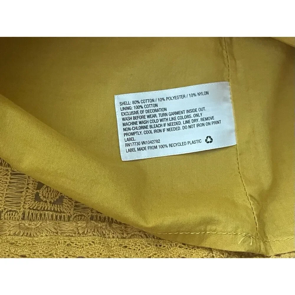 Genuine Kids OshKosh 2T Yellow Lace Sleeveless Top Lined Made in Vietnam